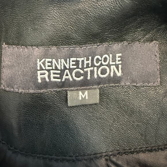 Women's Black Leather Motorcycle Zip Front Bike Jacket Size M - Picture 3 of 8